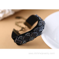 Tiny Measle Beads Velvet Bangle Lace Cuffs Locking Bracelet